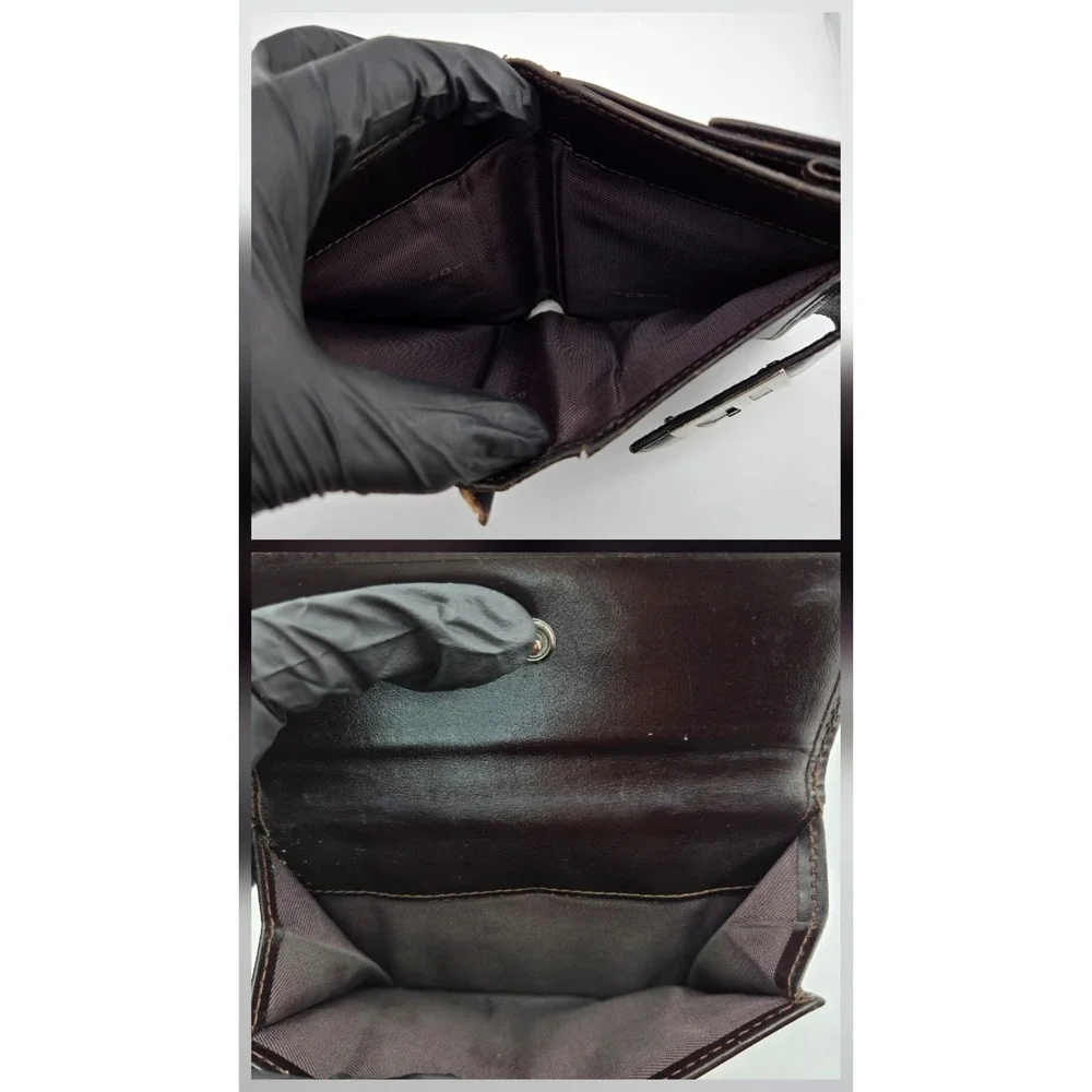 Fendi Zucca Canvas Bifold Wallet Brown Leather FF Logo